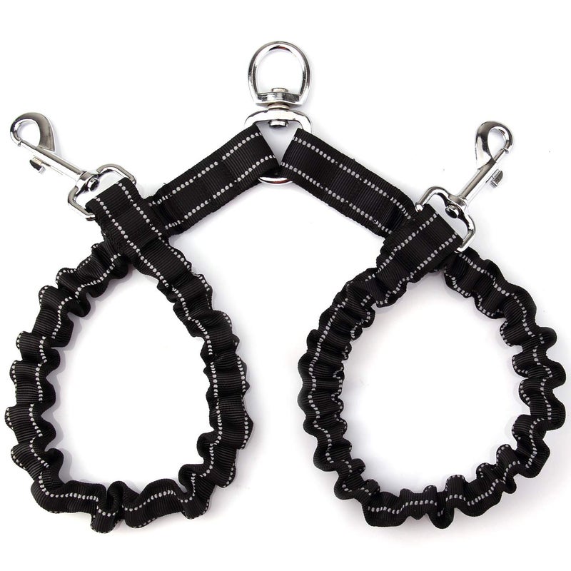 VANVENE Double Dog Leash for Two Dogs - No Tangle, Comfortable Shock Absorbing Reflective Bungee Leash - Image 1